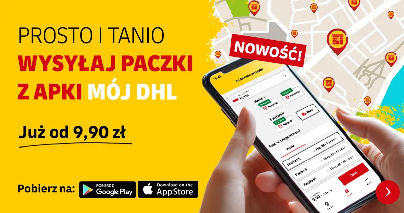 Prosto i tanio - Wysyłaj paczki z apki Mój DHL już od 9,90 zł!